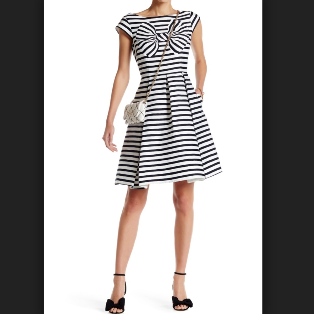SOLD NWT KATE SPADE BOW STRIPE MARIELLA DRESS - Picture 1 of 6